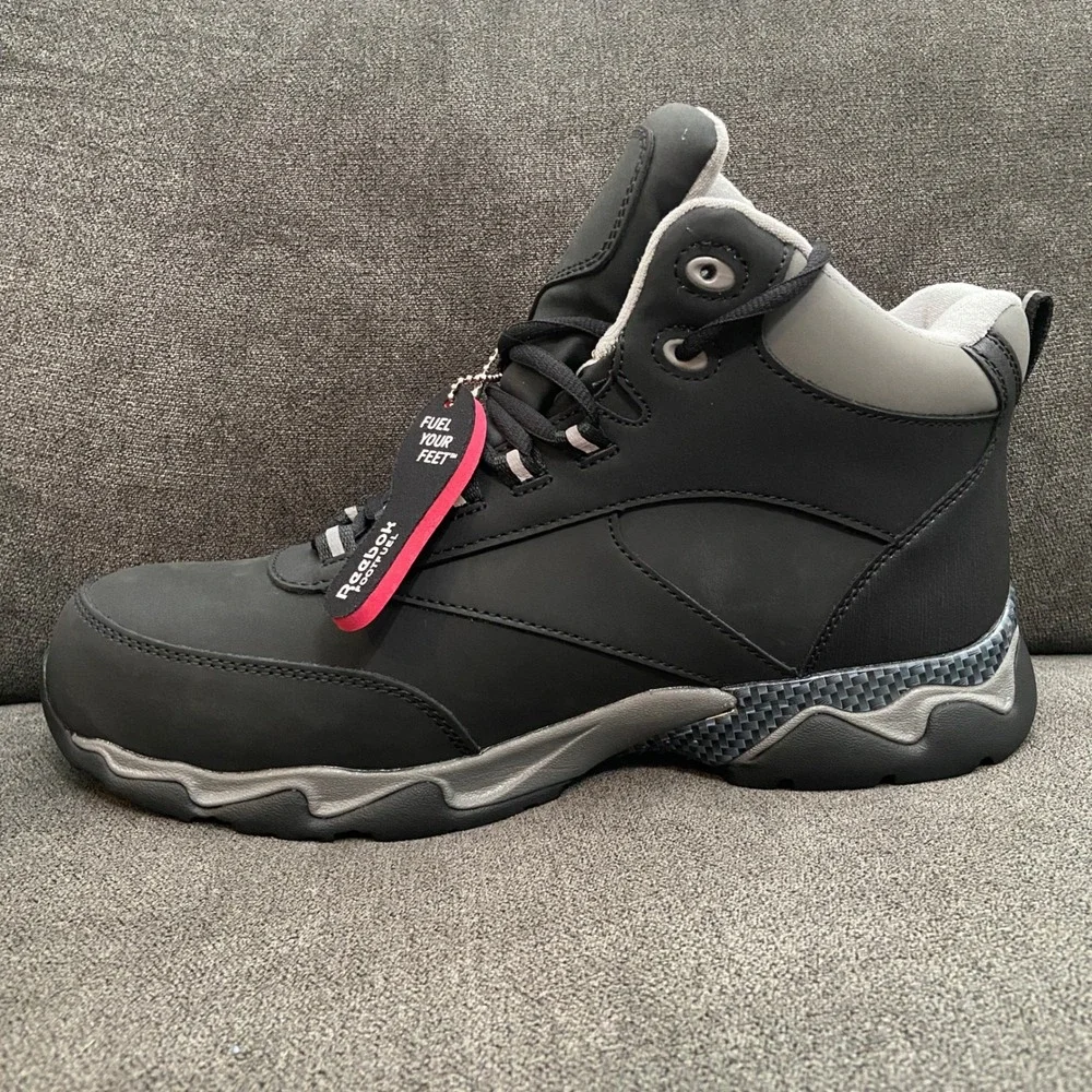 Reebok Beamer Work Boot Mens 10.5 Black Waterproof Athletic Composite Toe Safety